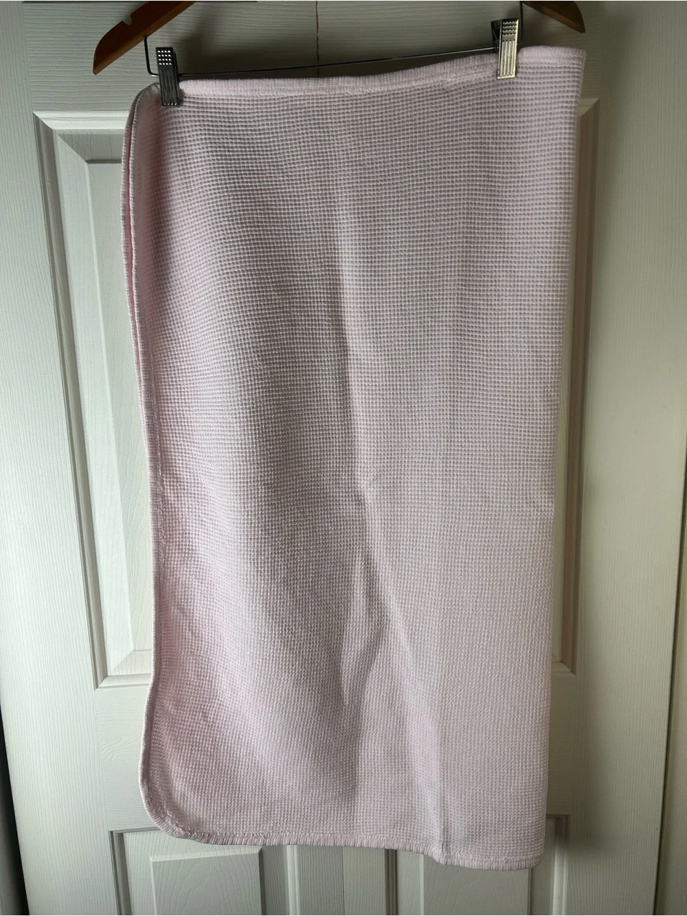 Vintage Carter's Pink Thermal Baby Blanket Waffle Weave Cotton USA Made
